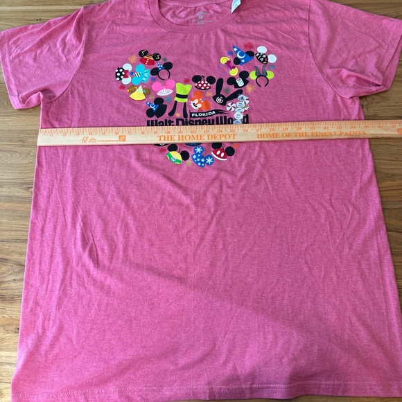 NWT Disney T-shirt Unisex 2XL Mickey Ears Walt Disney World Heather Pink - Picture 3 of 7